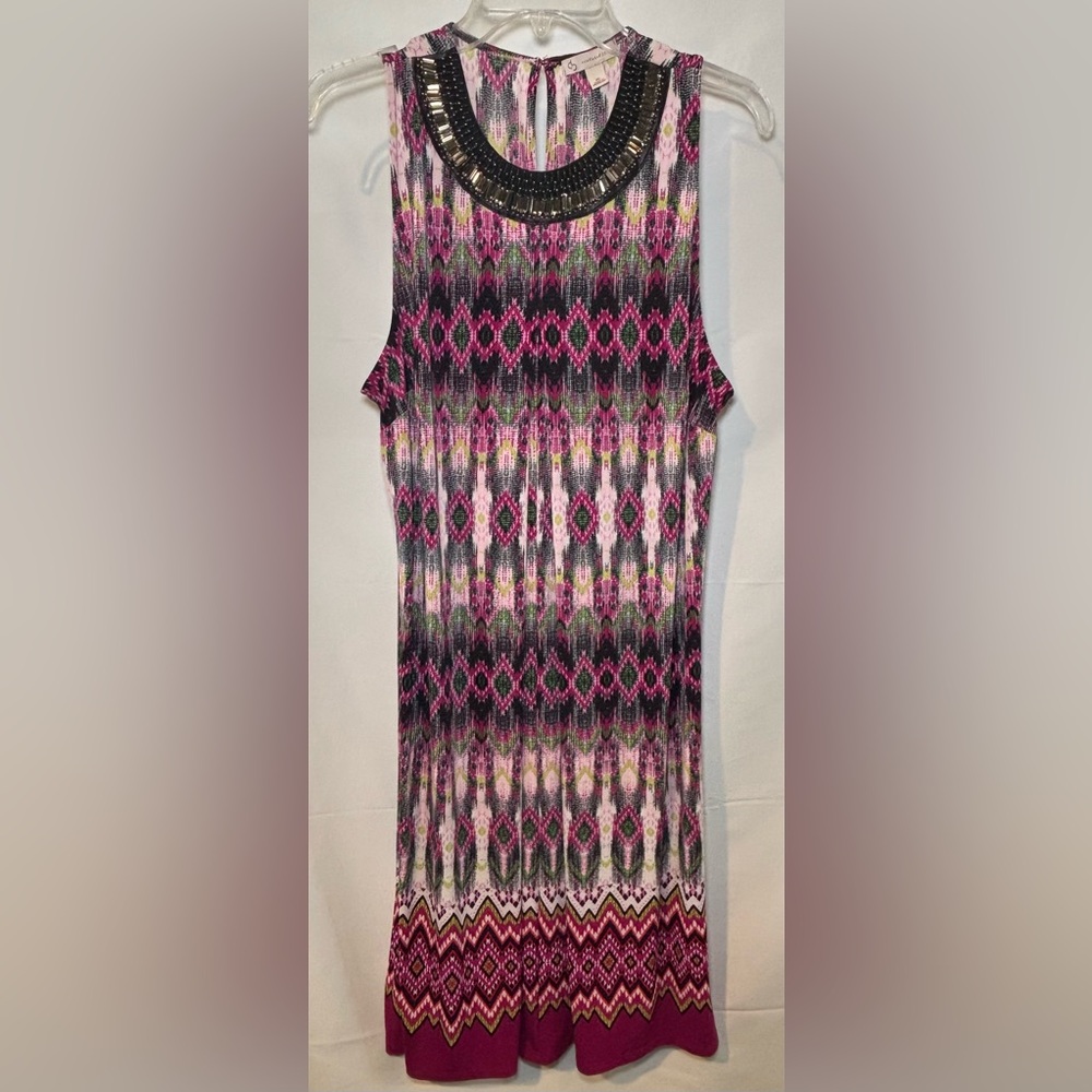 Cb Established 1962 Sleeveless Dress with Beaded Neckline Size XL